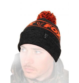 Шапка Fox Collection Bobble Hat Black & Orange