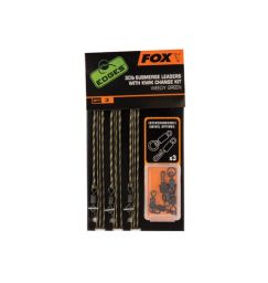 Fox EDGES Submerge 35lb Leaders  x 3 inc Kwik Change Kit 